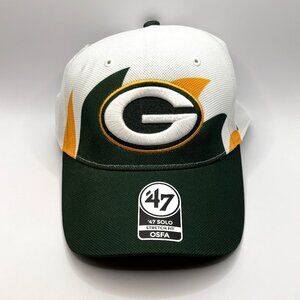 '47 Brand Green Bay Packers NFL SOLO Stretch Fit OSFA Hat Green White Gold - NWT